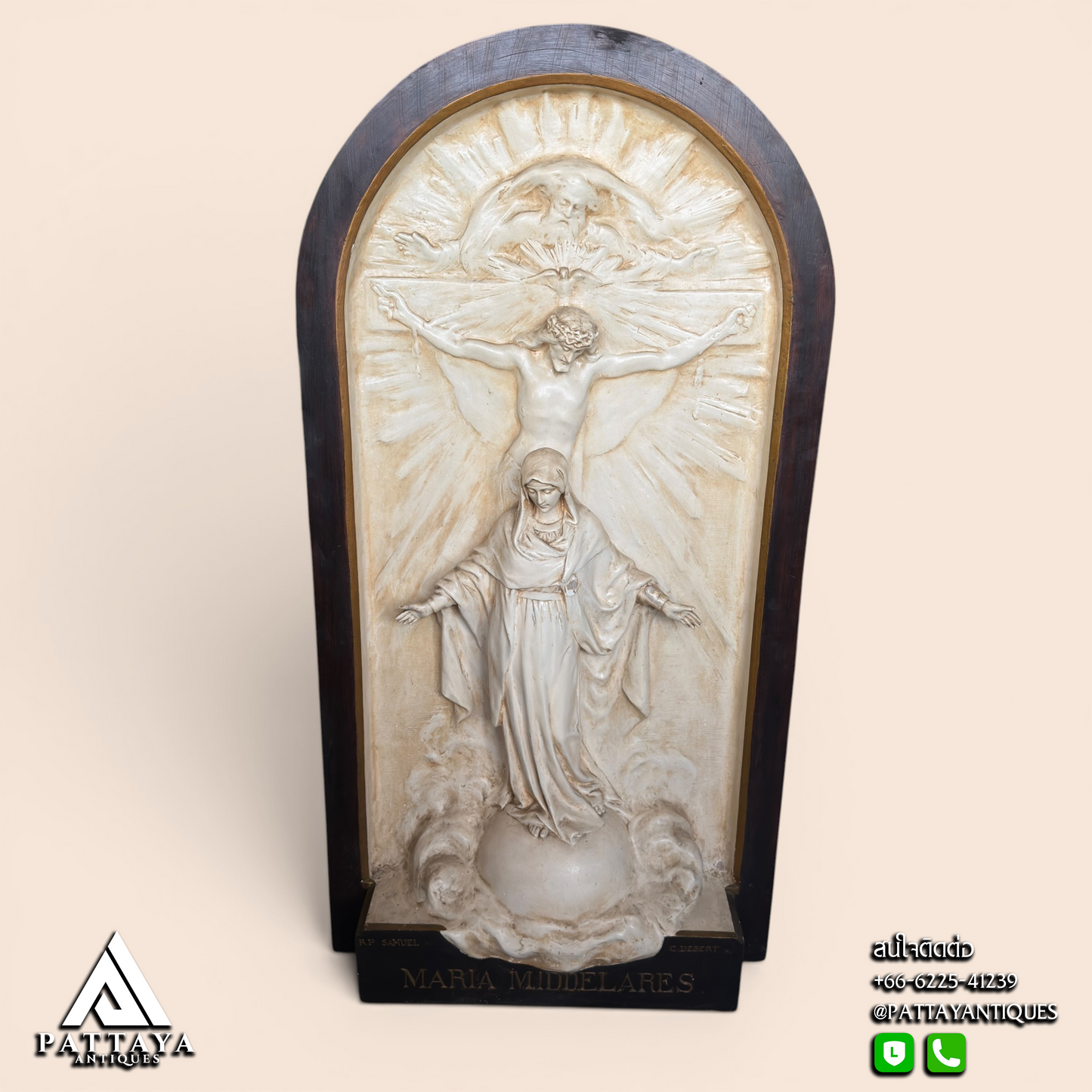 Large Plaster Church Relief