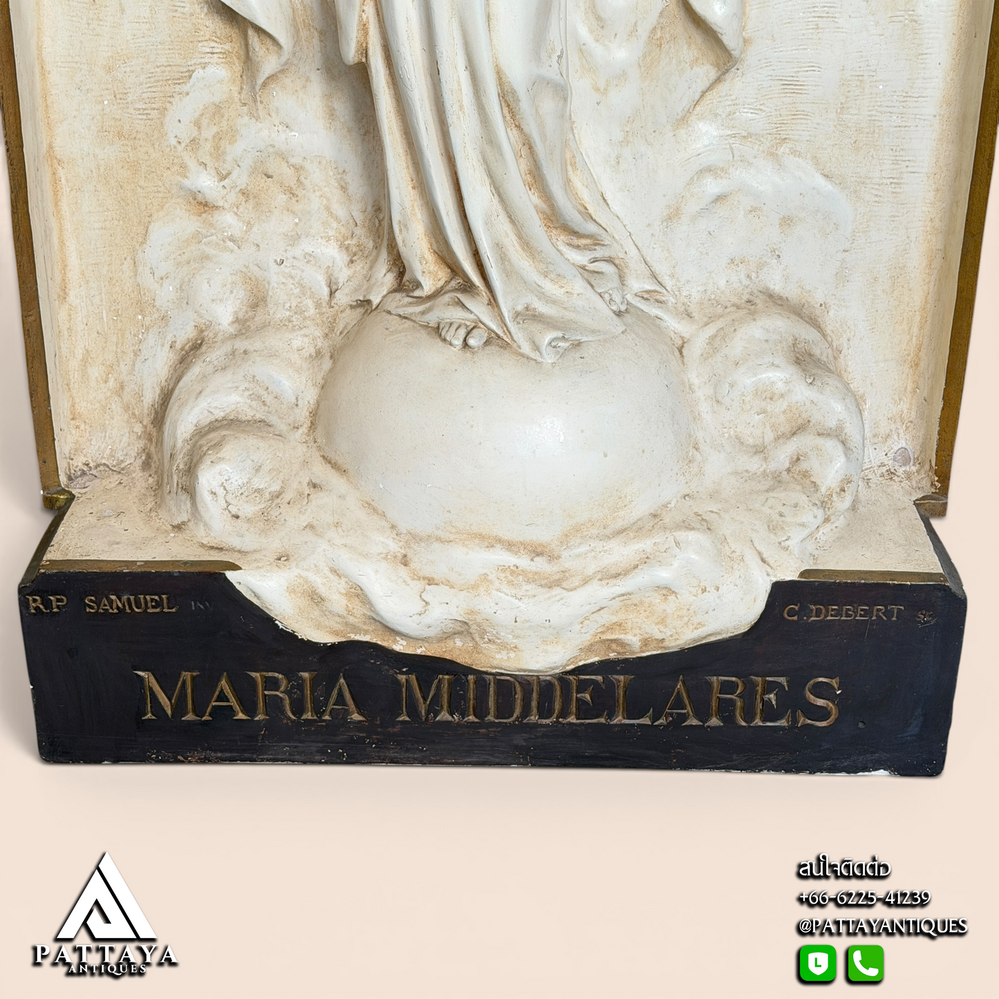 Large Plaster Church Relief