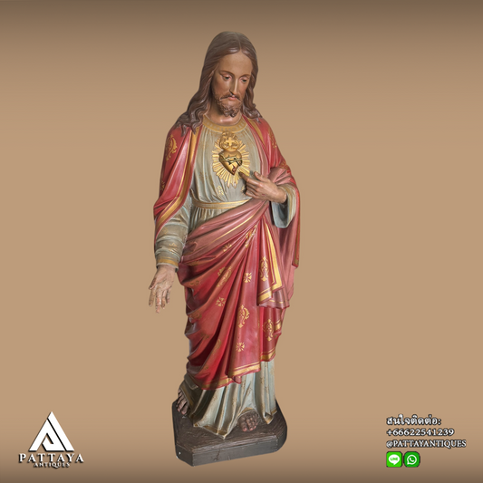 Large Antique plaster Jesus statue