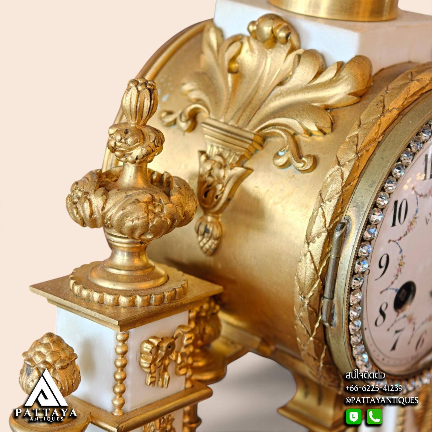 19th Century Louis XVI 3 Piece Marble Clock Set
