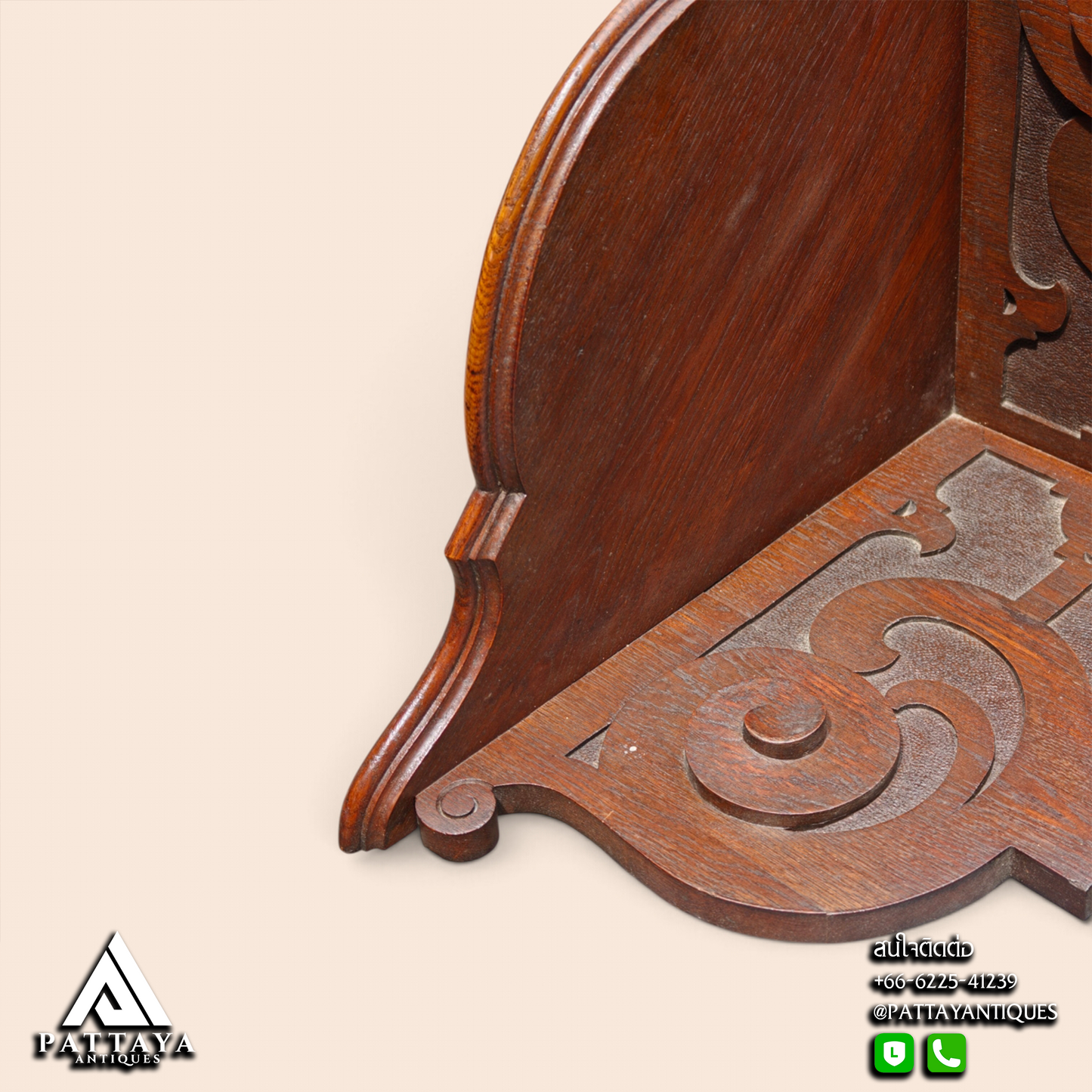 19th Century Oak Corner Wall Console