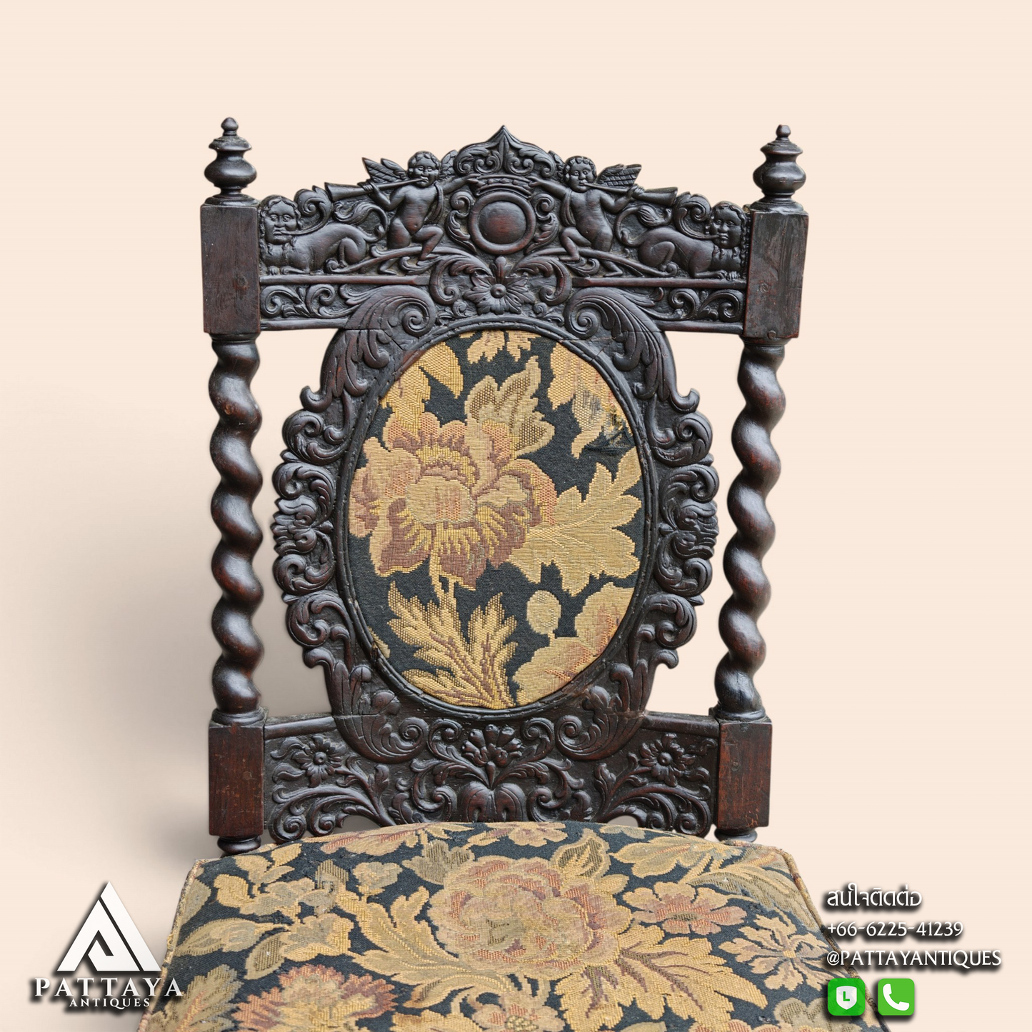 Pair of Colonial Ebonised Chairs