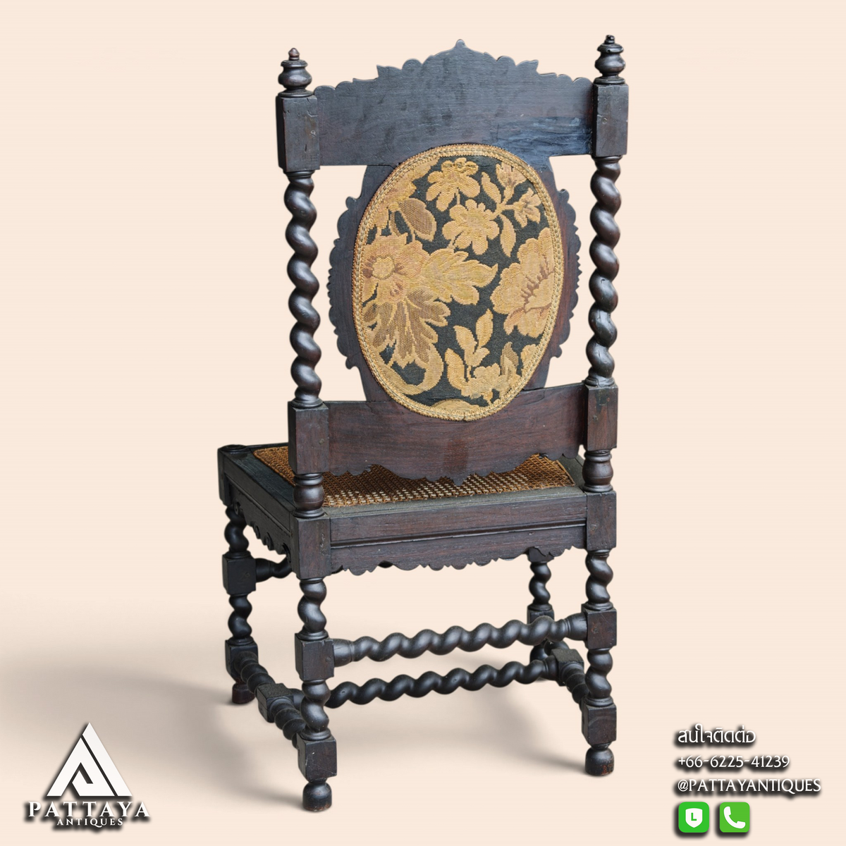 Pair of Colonial Ebonised Chairs