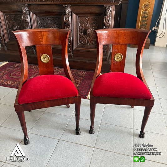 Pair of Empire style Mahogany Chairs