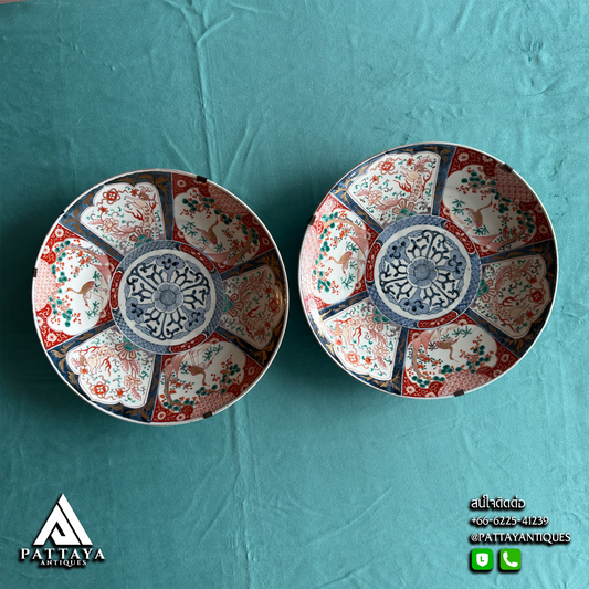 Pair of Meji Era Imari Chargers (Signed)