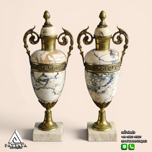 คู่คาสโซเลตต์หินอ่อนและบรอนซ์