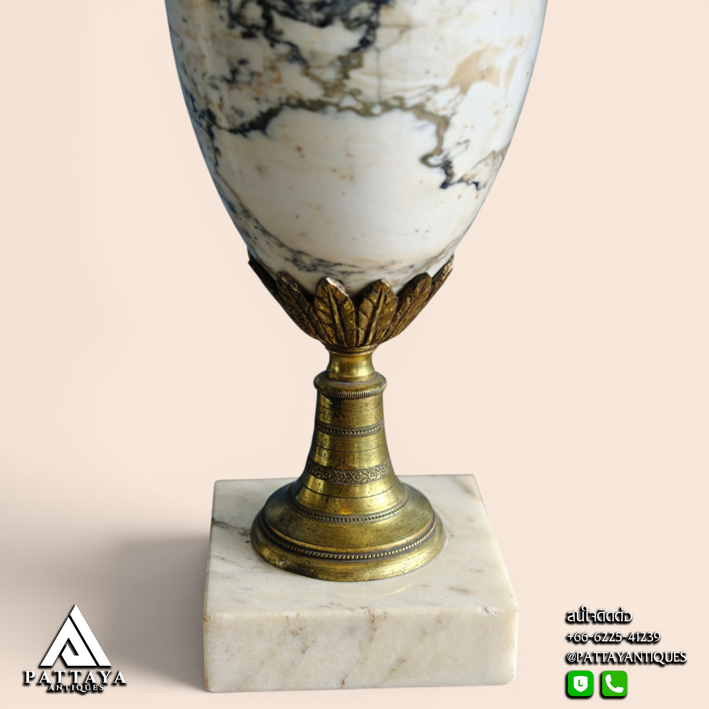 Pair of Marble & Bronze Cassolettes