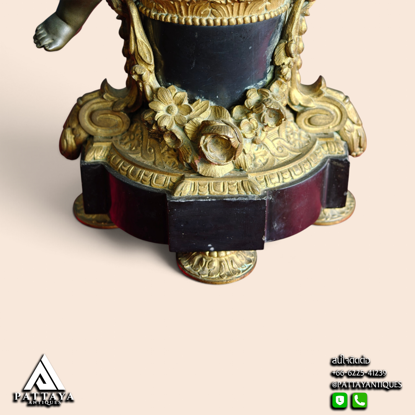 19th Century Pair of Cherub Bronze & Marble Candle Holders