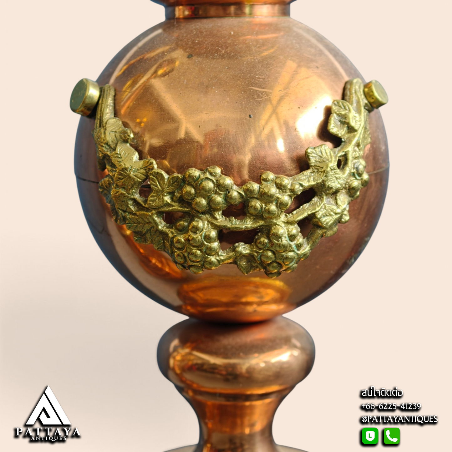 Pair of Large Copper & Bronze Church Candlesticks