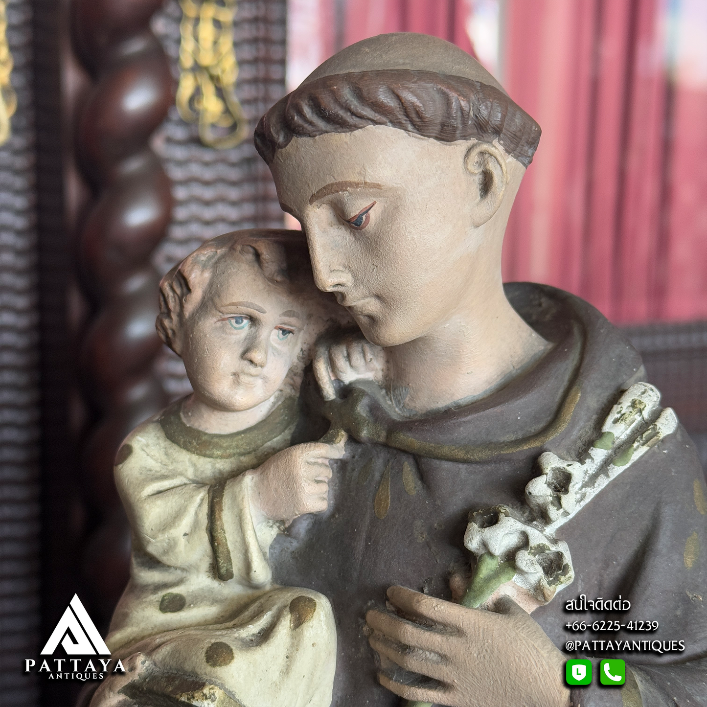 Plaster Statue St. Anthony holding Child Jesus