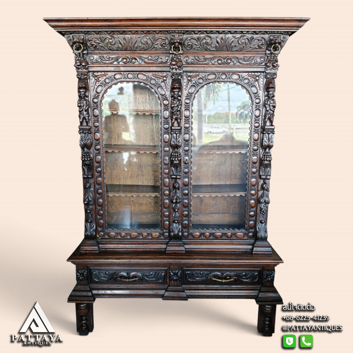 Antique Renaissance Revival Display Cabinet