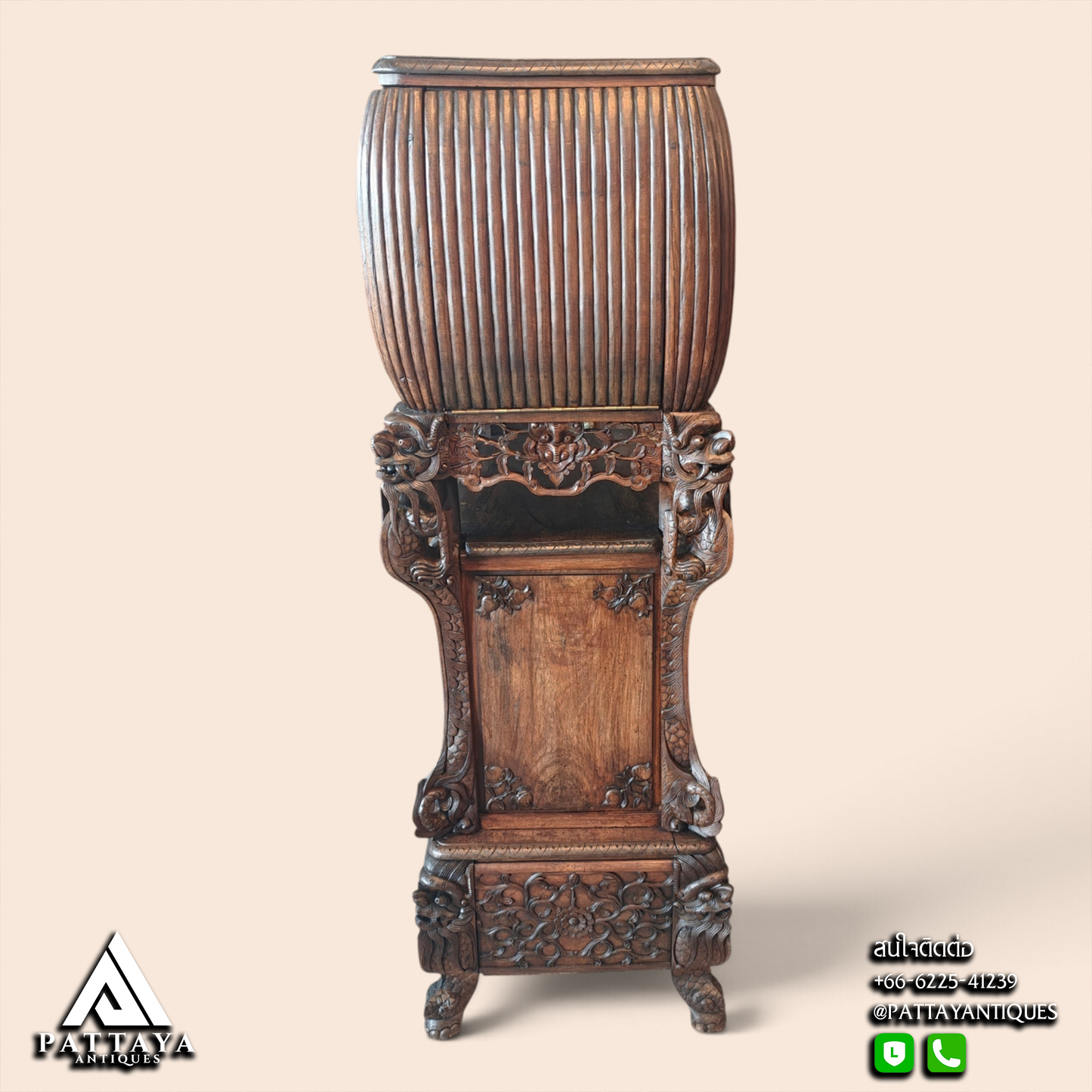 19th Century Rosewood Chinese Export Bar Cabinet
