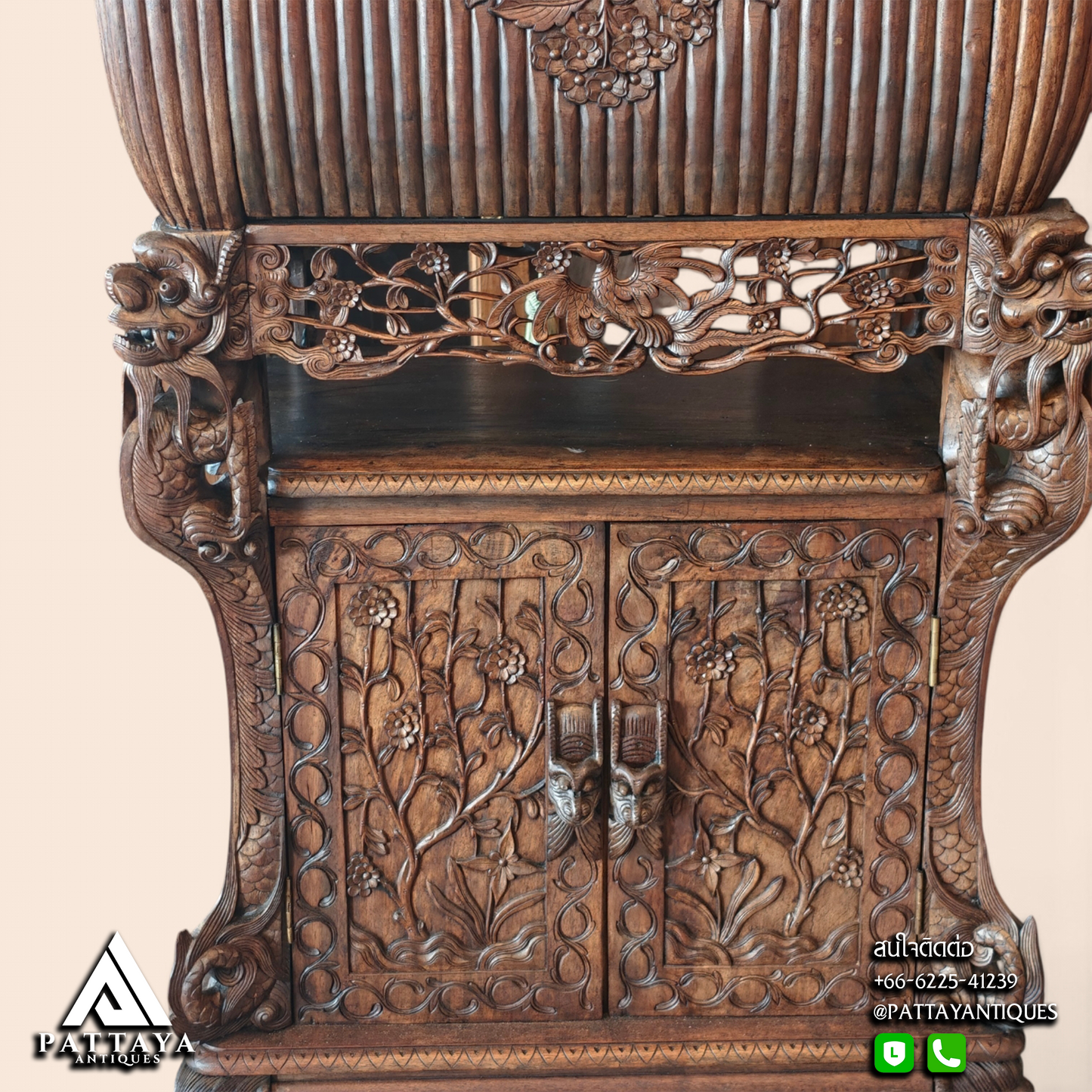 19th Century Rosewood Chinese Export Bar Cabinet