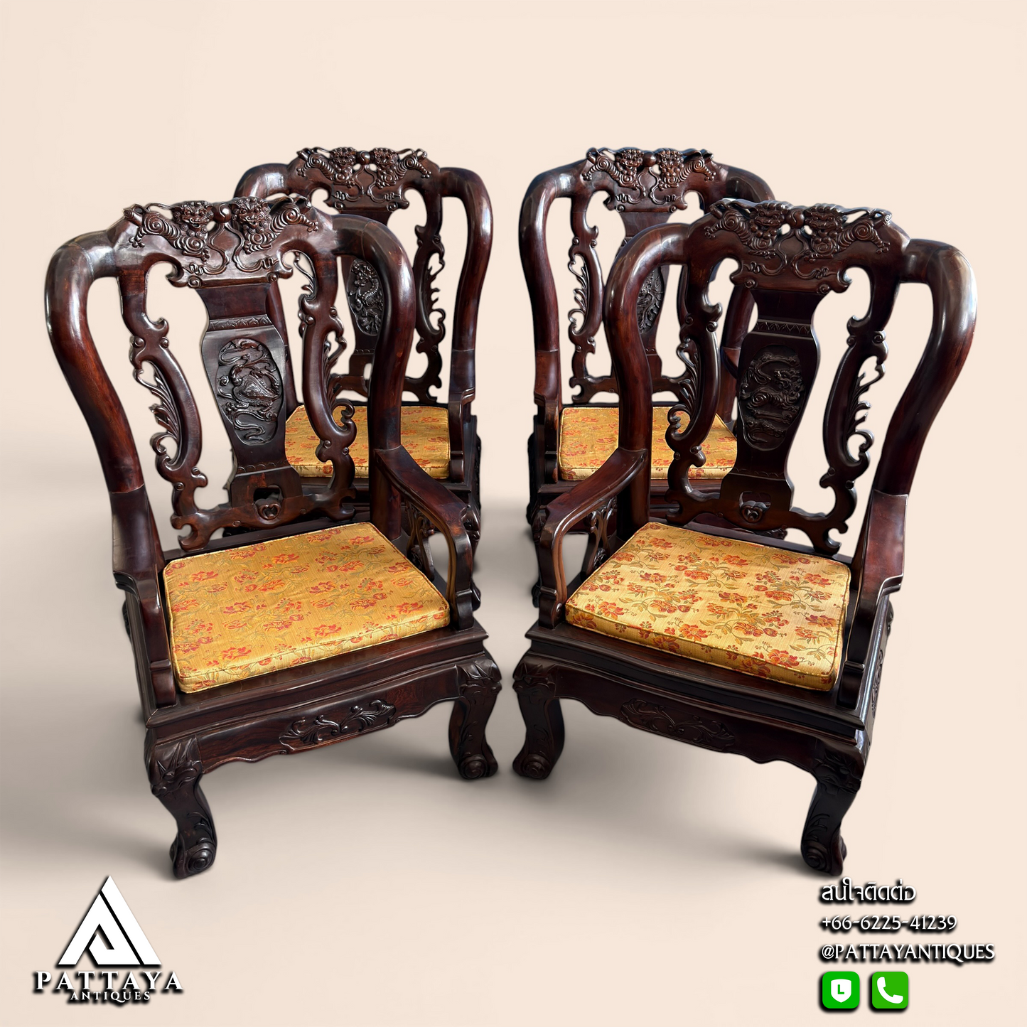 Large Chinese Rosewood Salon Set