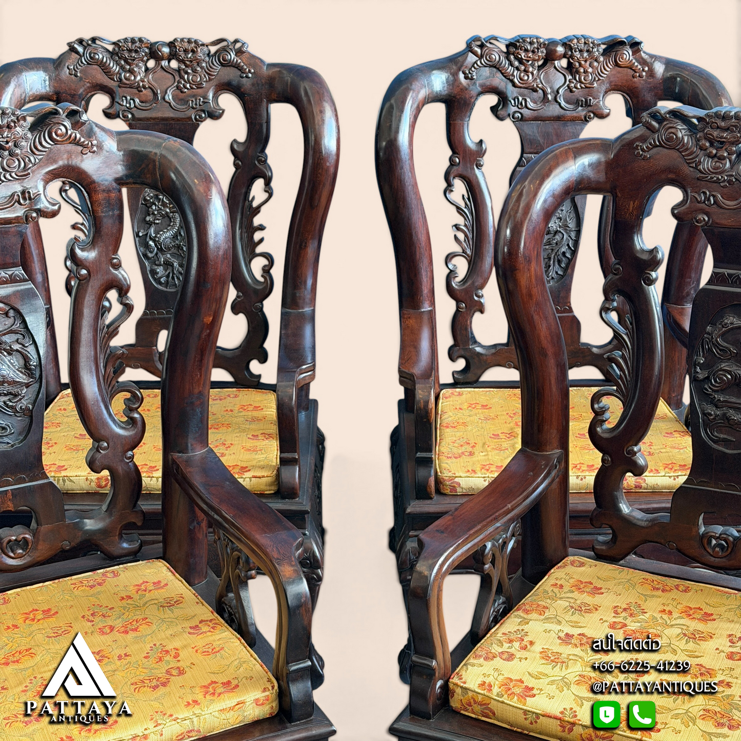Large Chinese Rosewood Salon Set