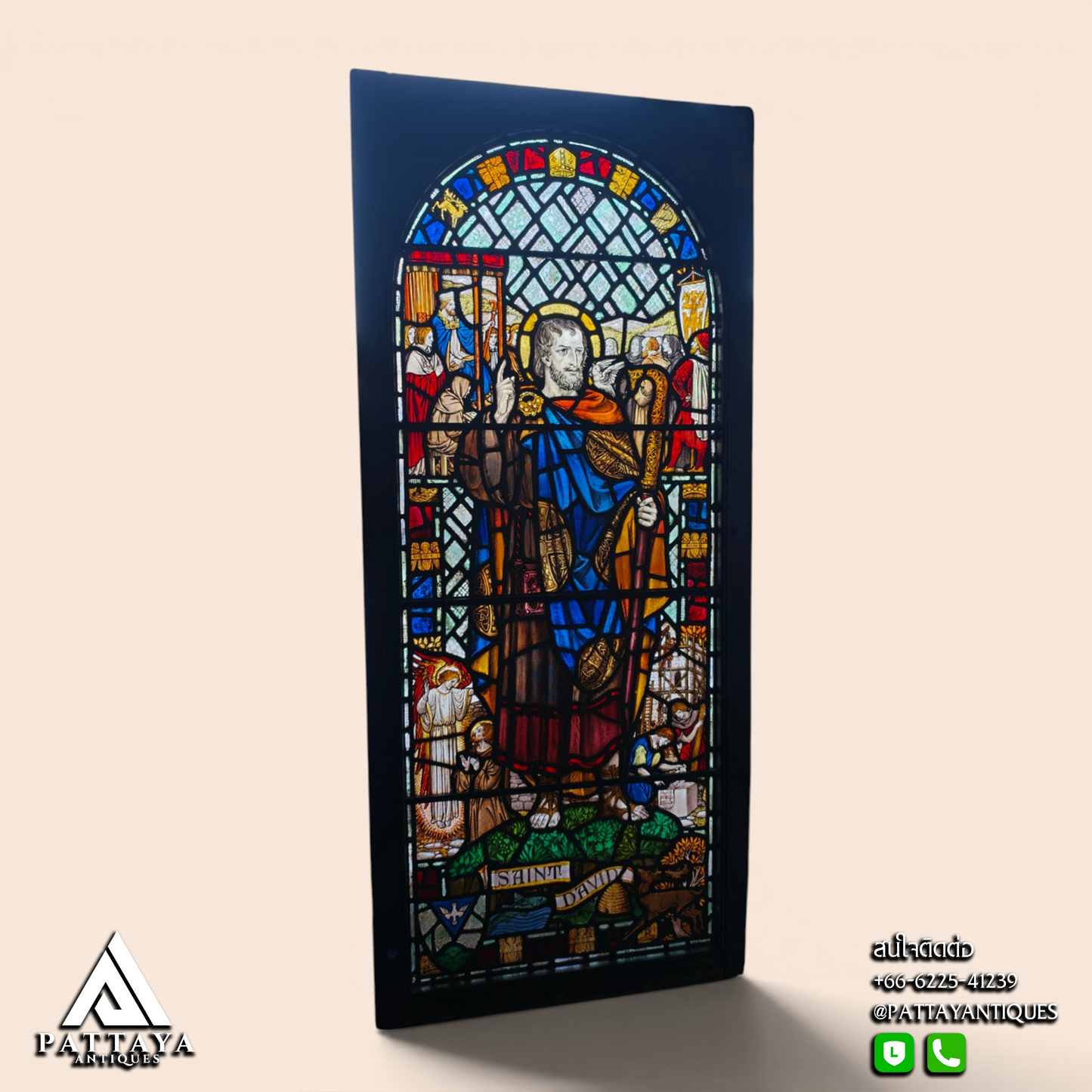 19th Century Stained Glass Depicting Saint David