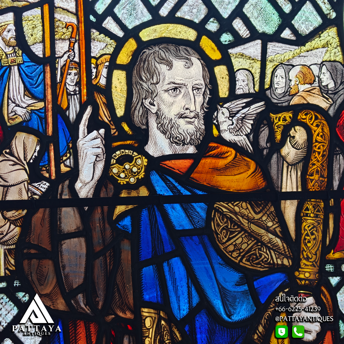 19th Century Stained Glass Depicting Saint David