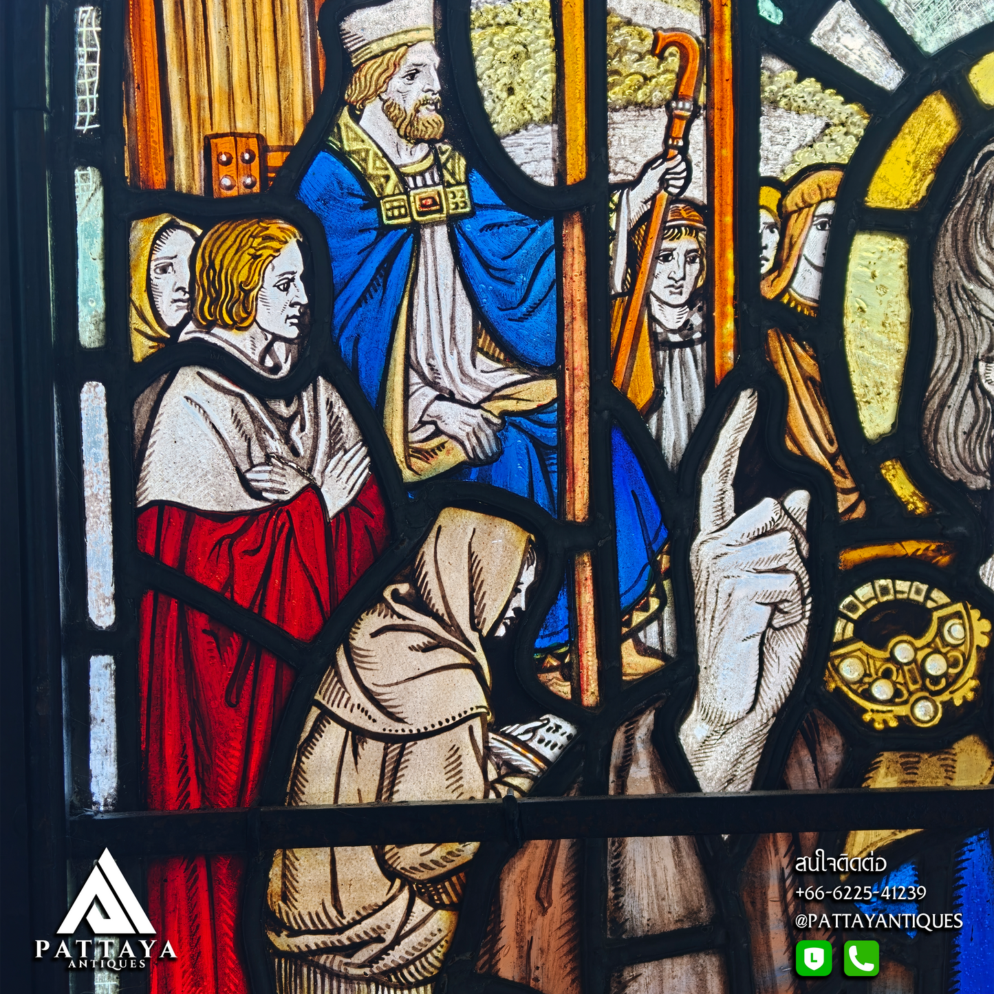 19th Century Stained Glass Depicting Saint David