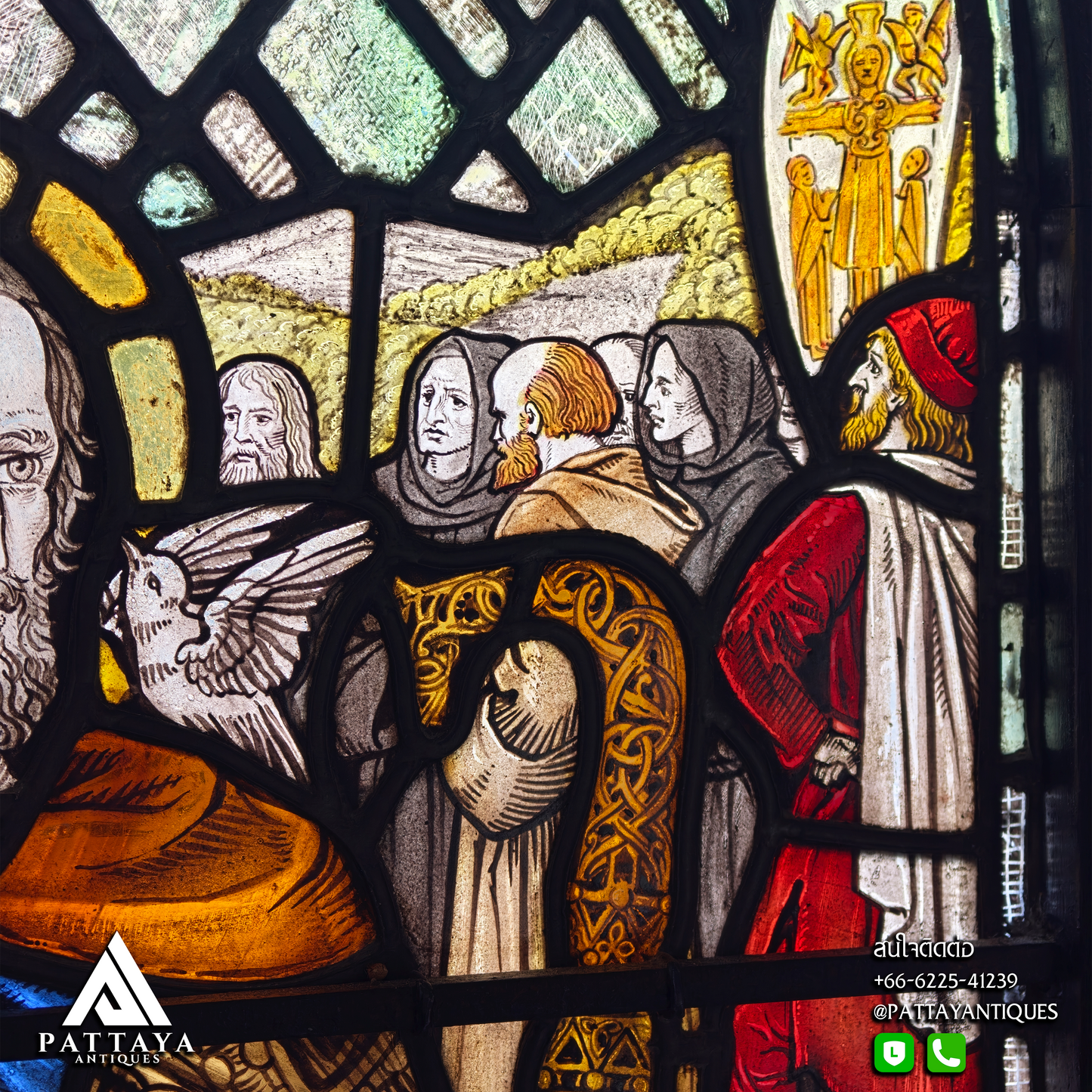 19th Century Stained Glass Depicting Saint David