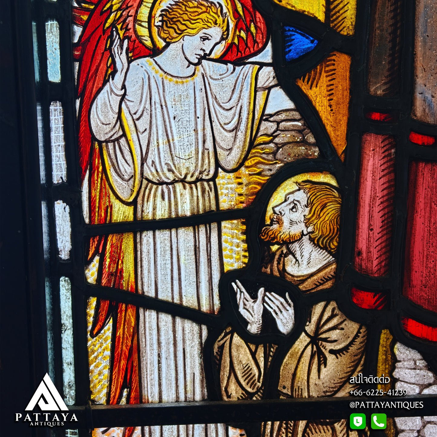 19th Century Stained Glass Depicting Saint David
