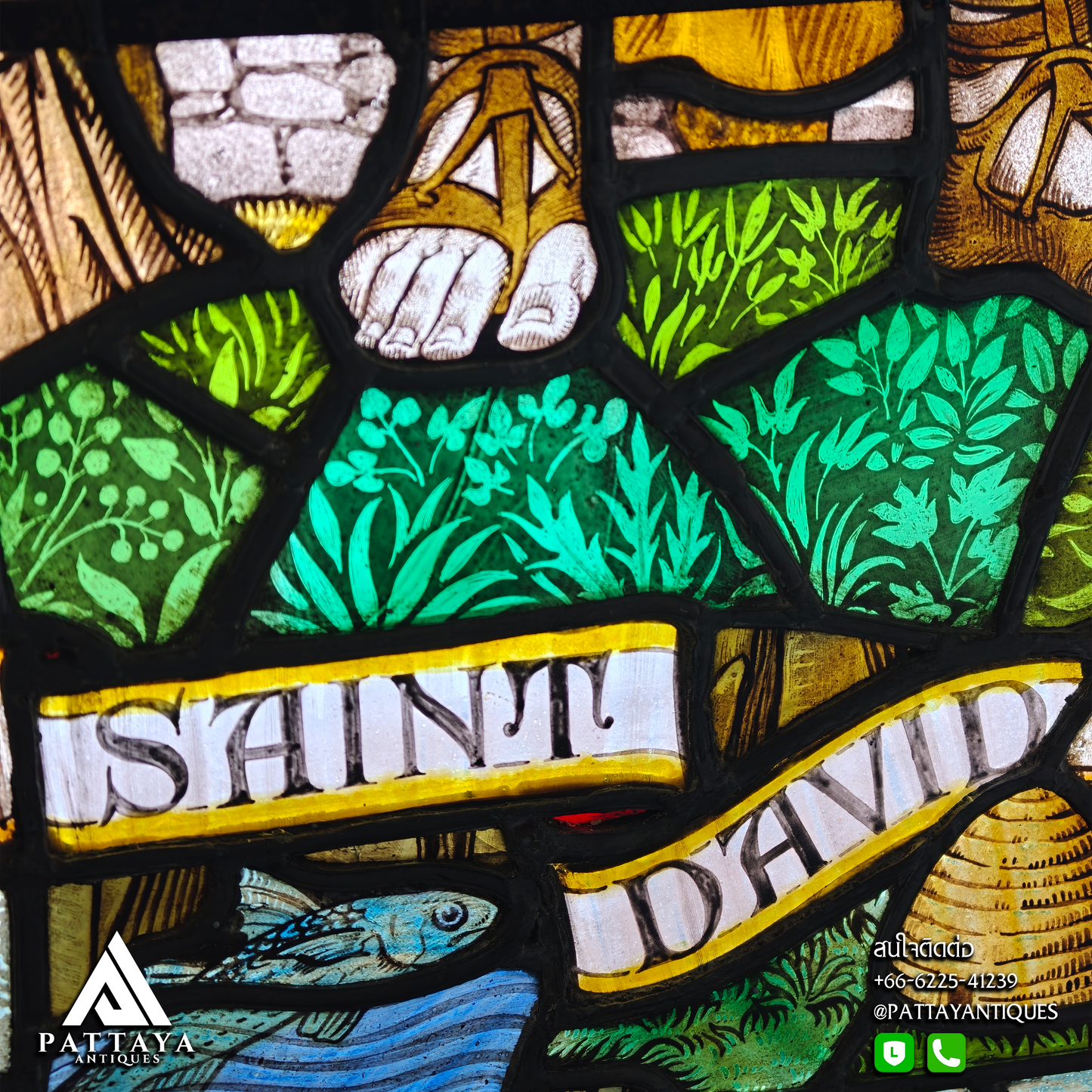 19th Century Stained Glass Depicting Saint David