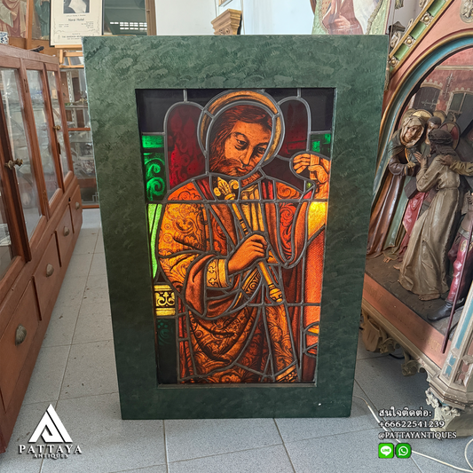 Antique Stained Glass depicting St. Joseph