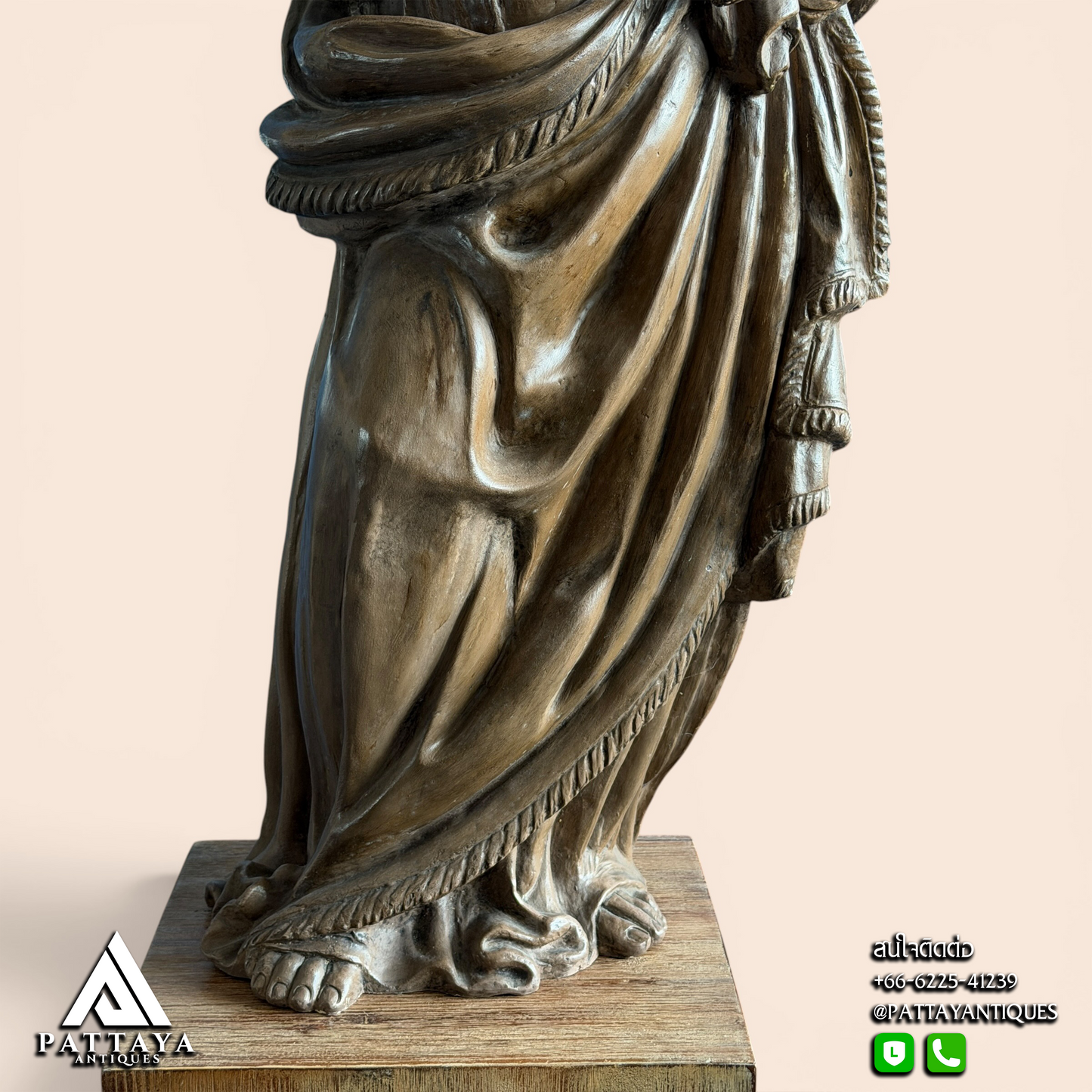 19th Century Terracotta Virgin & Child Statue