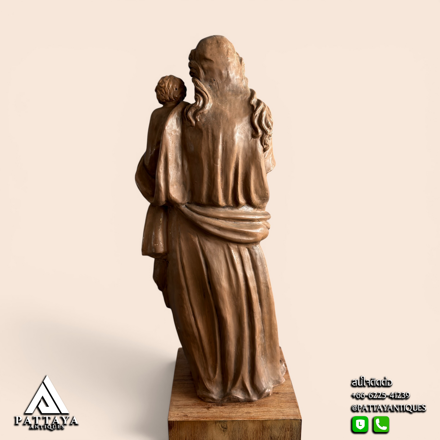 19th Century Terracotta Virgin & Child Statue