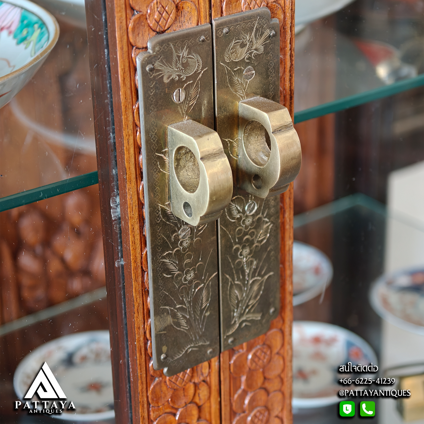 Vintage Carved Chinese Display Cabinet